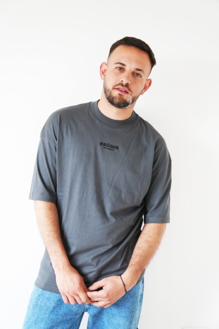 Remera Oversize Unisex Gris Oscuro