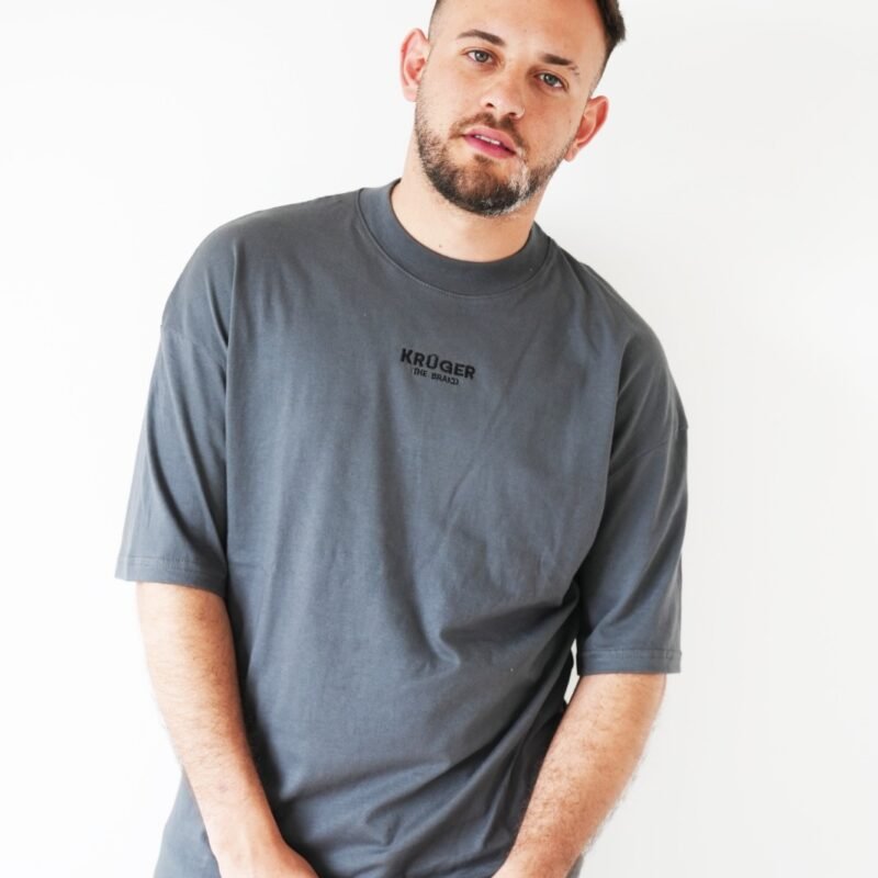 Remera Oversize Unisex Gris Oscuro