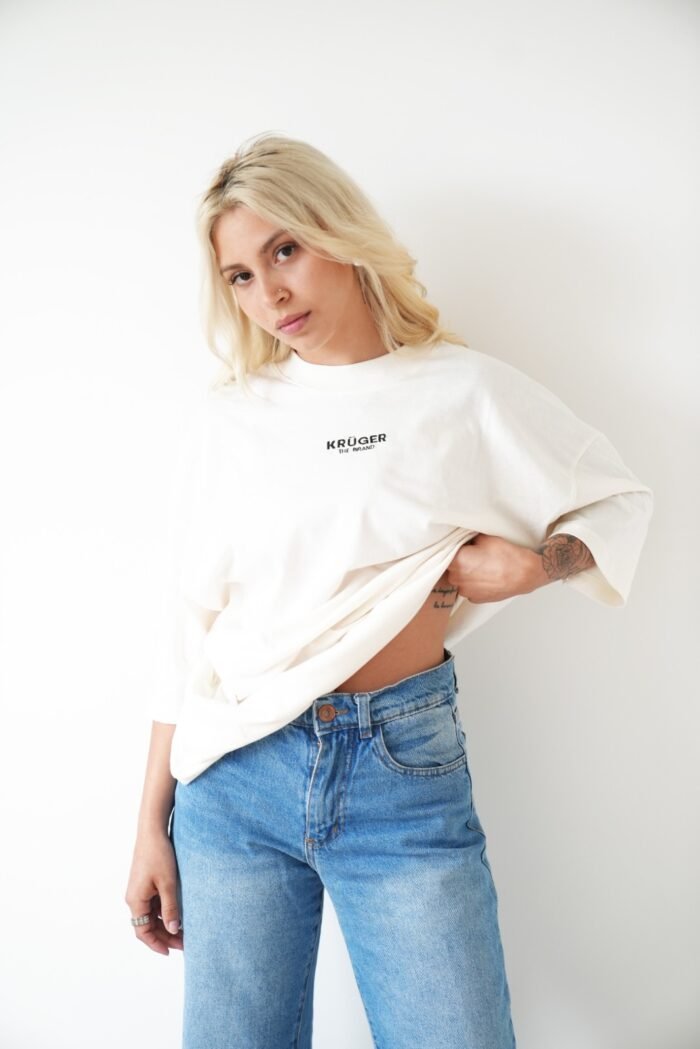 Remera Oversize Unisex Crema